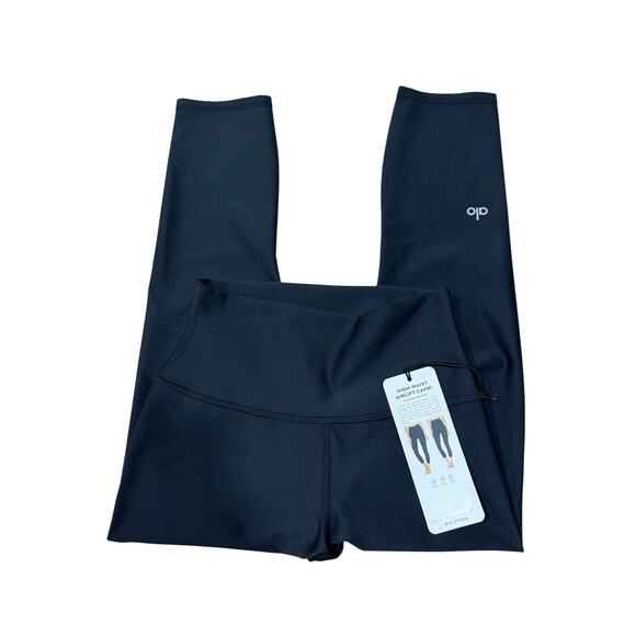 ALO Yoga High Waist Airlift Capri Legging Black Small NWT - Picture 2 of 7